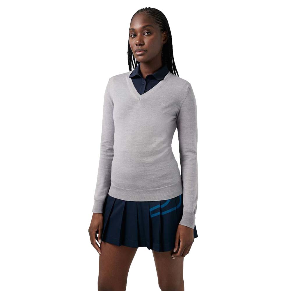 J. Lindeberg Amaya Knitted Sweater Light Grey Melange