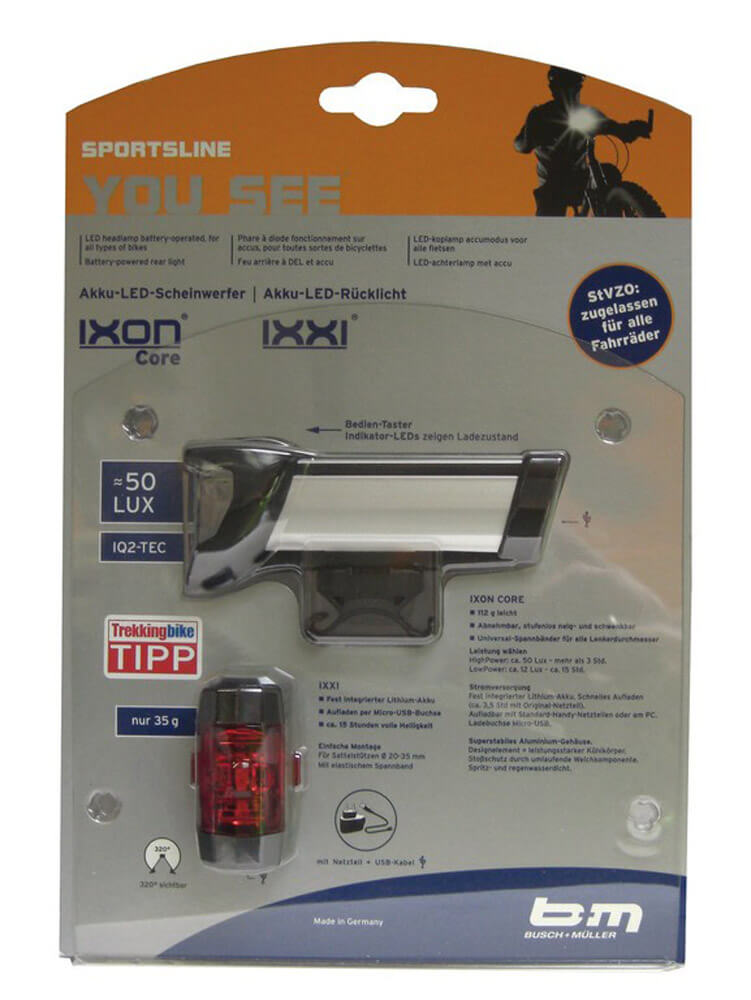 Busch & Müller KG LED-Batterieleuchtenset Ixon Core/Ixxi