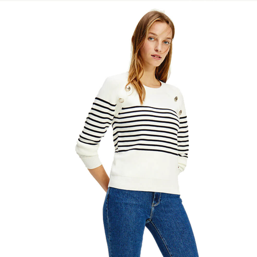 Tommy Hilfiger Org CO Button C-NK Sweater