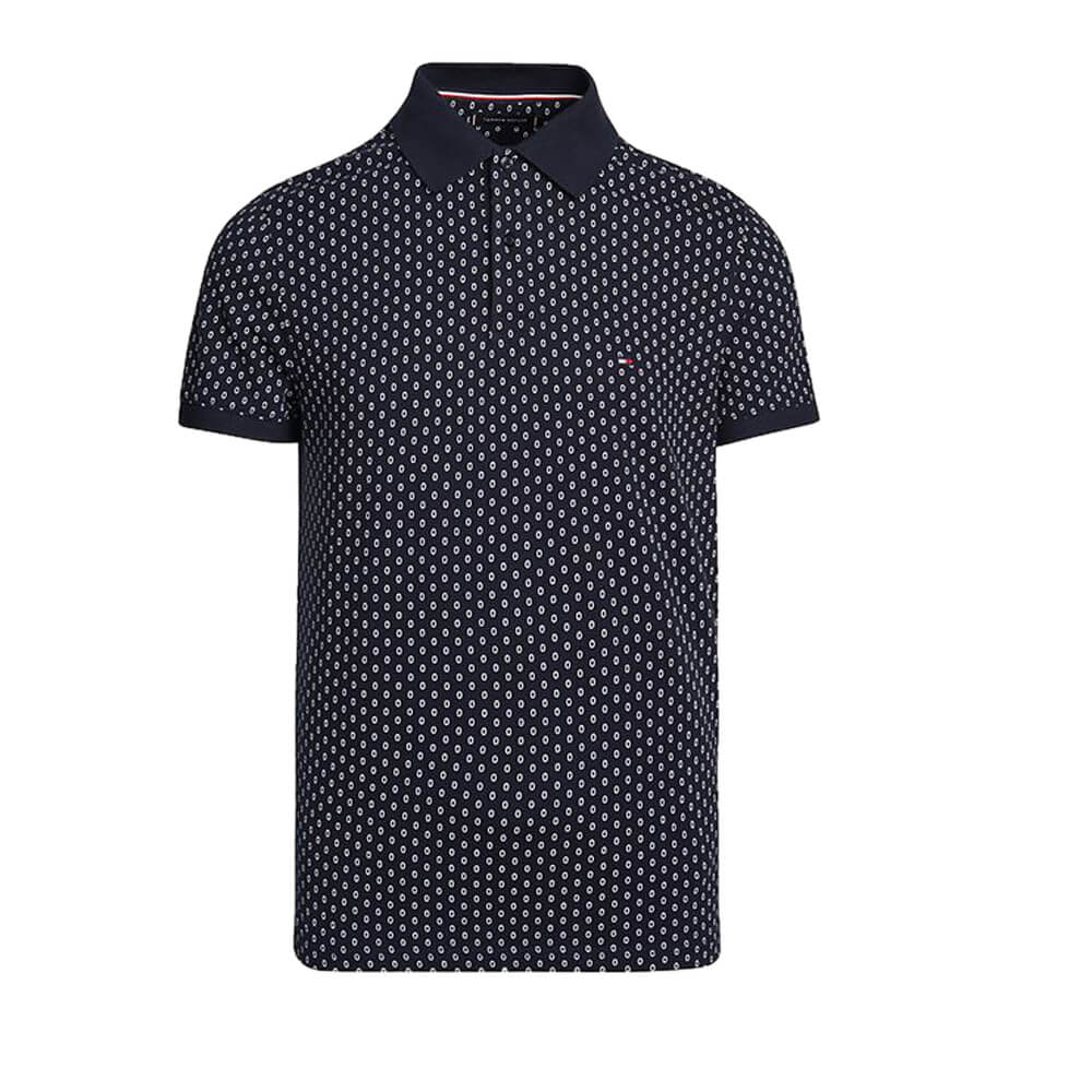 Tommy Hilfiger Micro Print Slim Polo Desert Sky