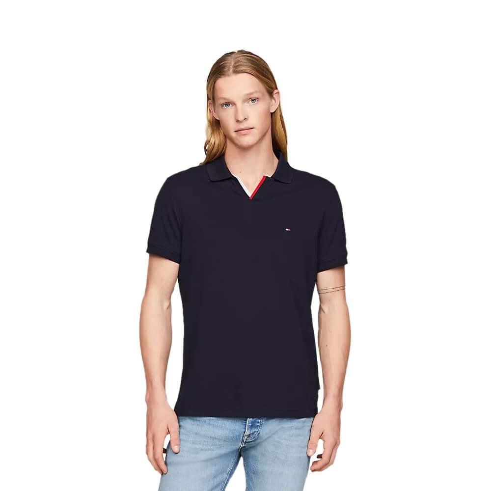 Tommy Hilfiger RWB Tipped V Collar Reg Polo Desert Sky
